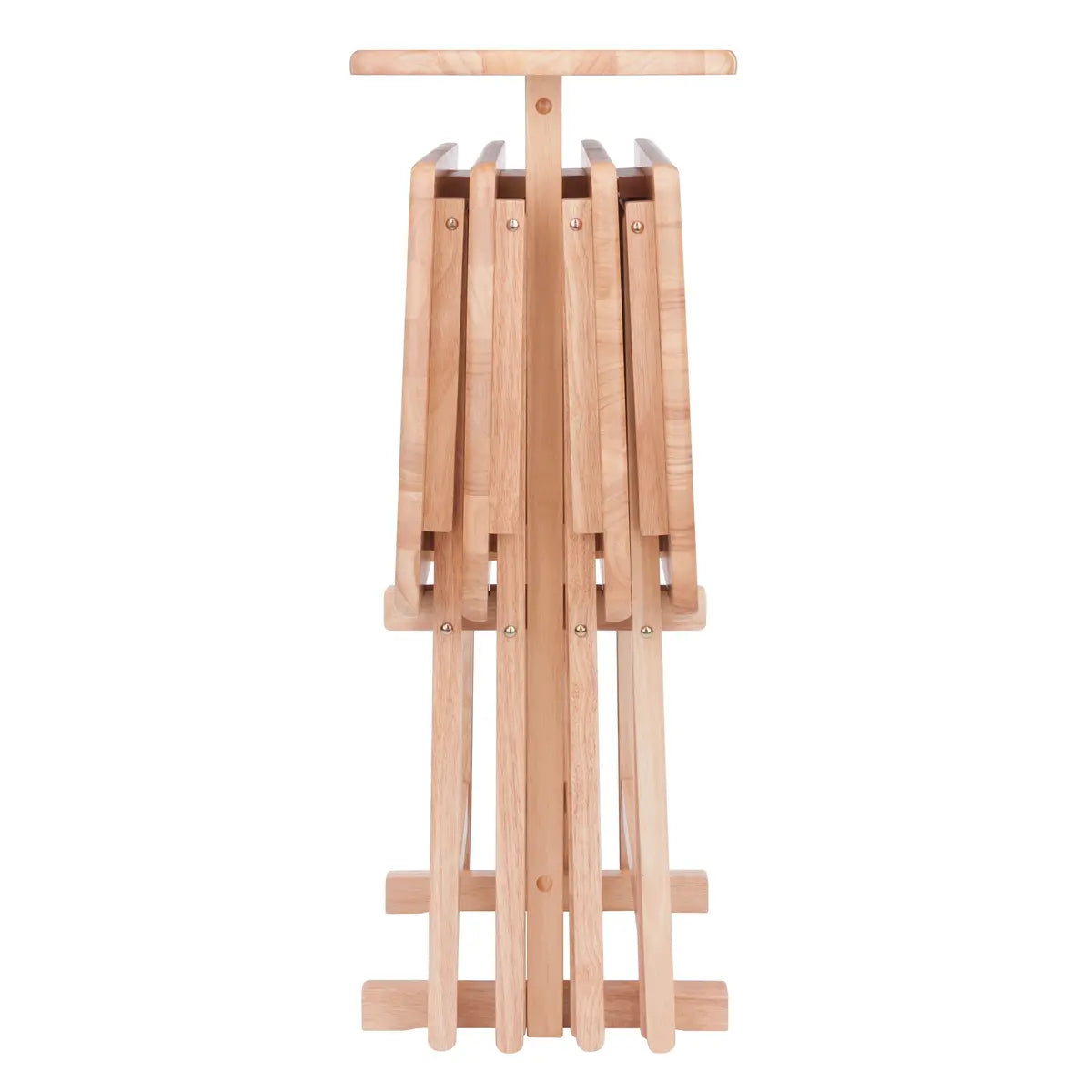 Riley 5-Pc Set Snack Table, Natural Finish