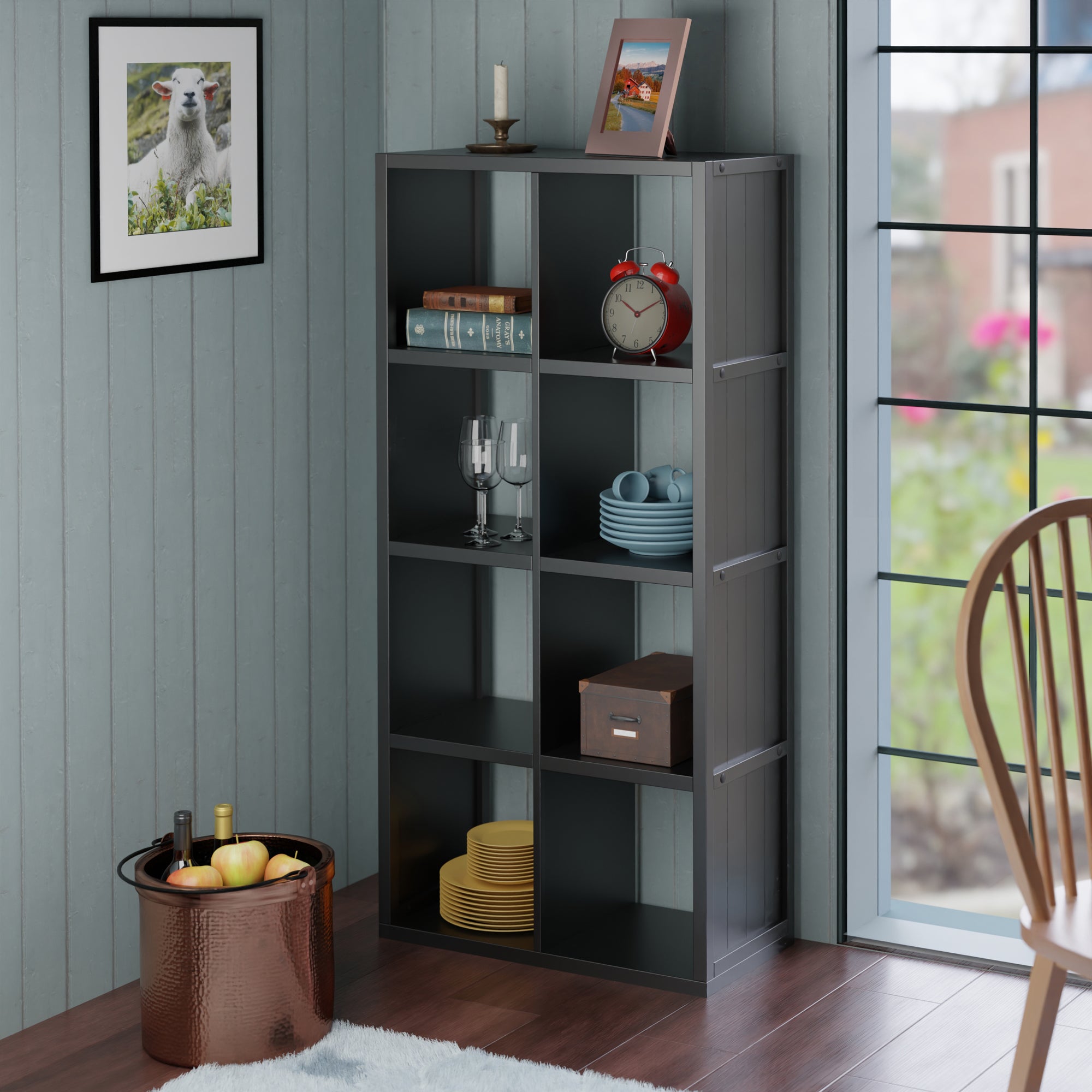 Timothy 4x2 Storage Cube Shelf, Black
