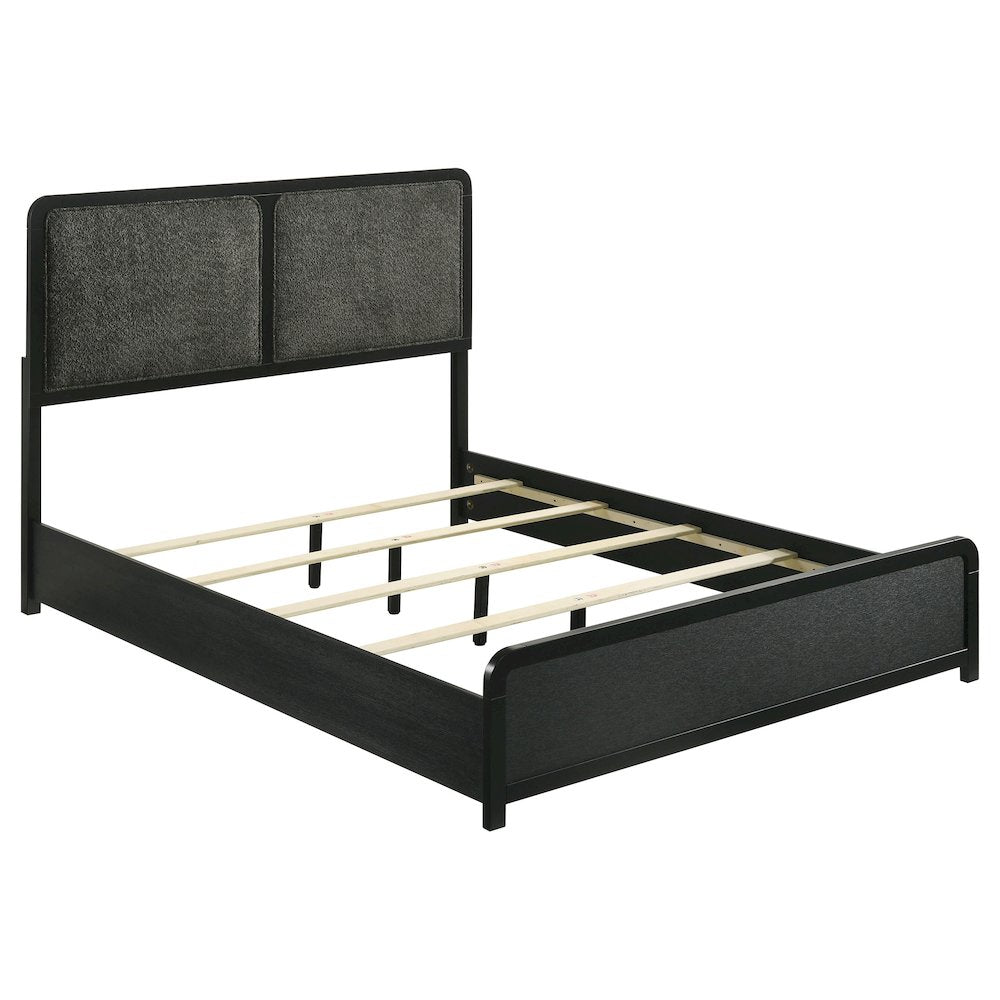 Brita Cavelle Eastern King Upholstered Bed Black – Sleek Contemporary Tufted Frame