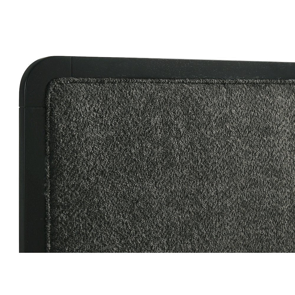 Moonbeam Cavelle 47-Inch Queen Black Fabric Panel Bed – Contemporary Upholstered Headboard Design