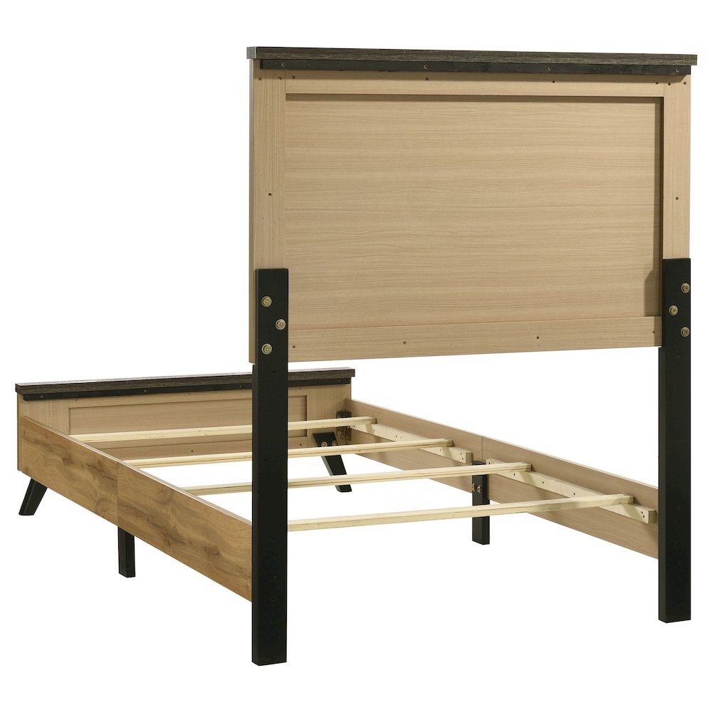Cinzia Kaywood Twin Natural Pine Wood Panel Bed – Modern Minimalist Design with Easy Maintenance