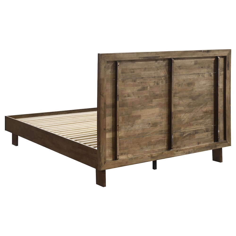 Wilson Glenwood Queen Warm Brown Solid Wood Platform Panel Bed Modern 48-Inch Headboard