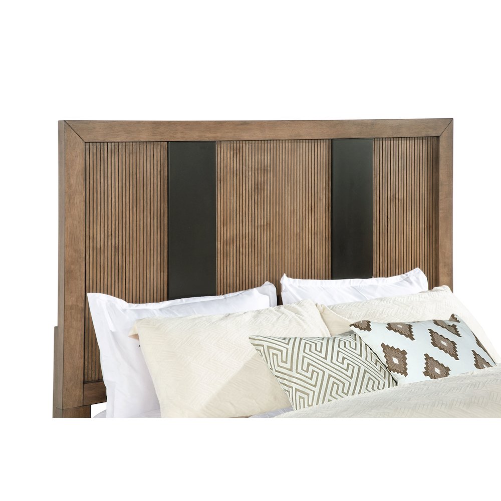 Metro Terrace 2-Drawer Eastern King Storage Bed Ash Brown – Modern Wood Platform with Vertical Fluting
