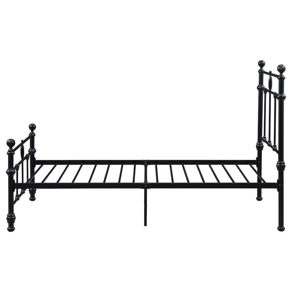 Giovanni Novak Collection Twin Size Metal Bed – Matte Black Frame, Modern Open Design