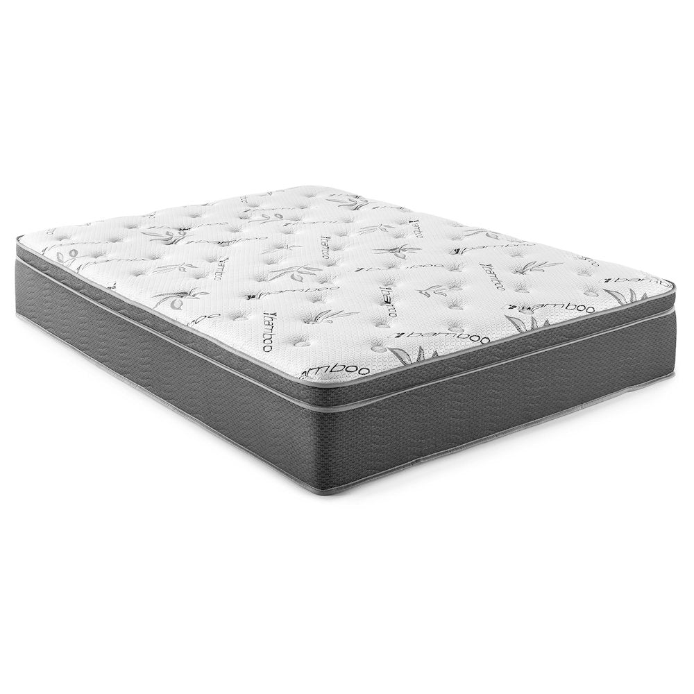 Mohan Sommet 13" Full Bamboo Euro Top Memory Foam Hybrid Mattress – Firm Support with Gel Cooling