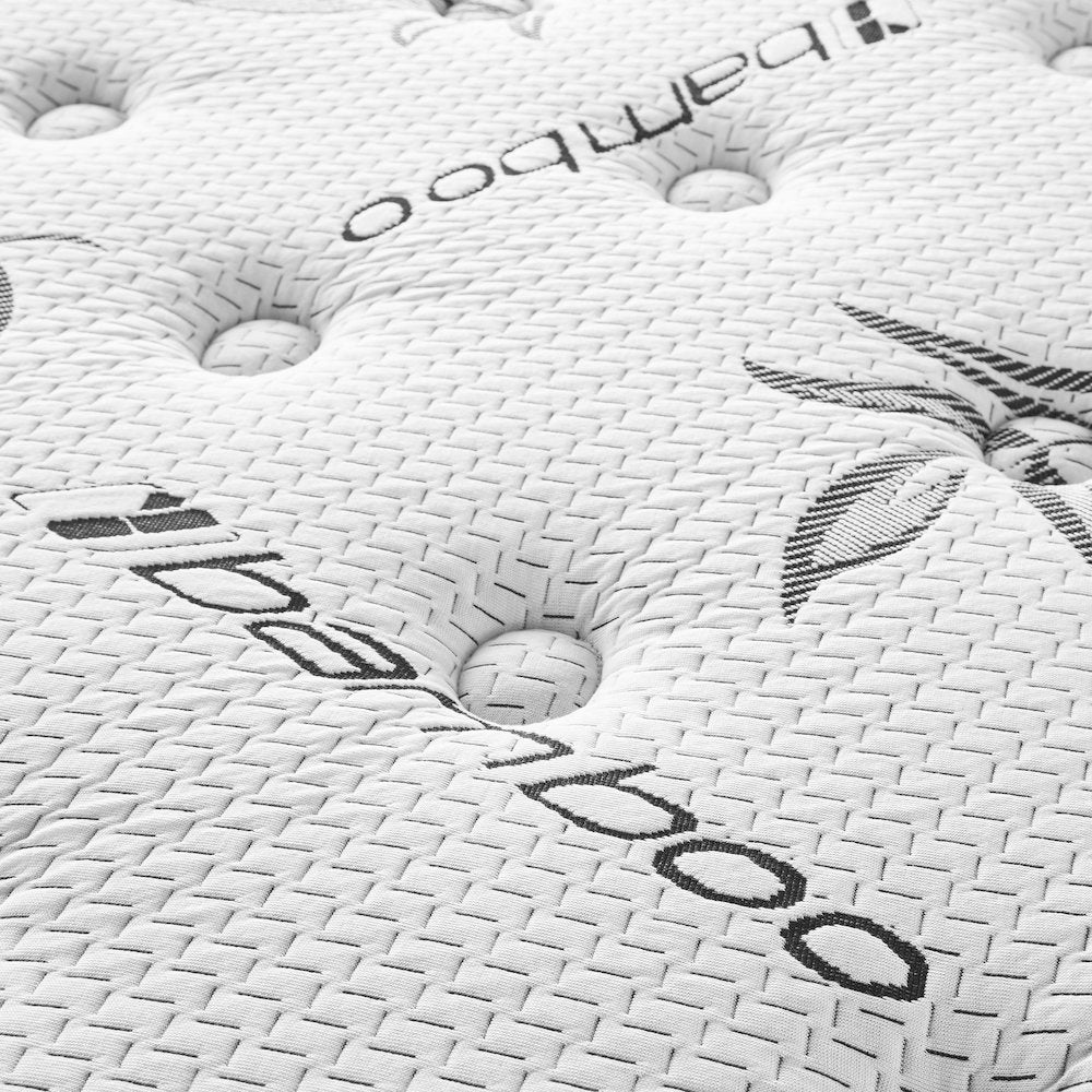 Vaishno Sommet 13" Queen Hypoallergenic Bamboo Euro Top Mattress – Firm Hybrid with Gel Memory Foam