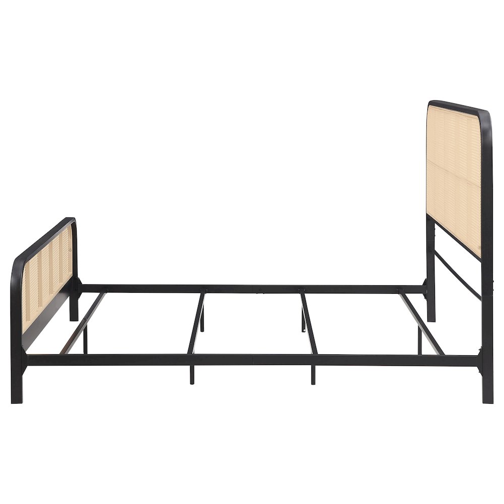 Napa Lanewood Eastern King Black Metal Cane Bed – Boho Modern Style