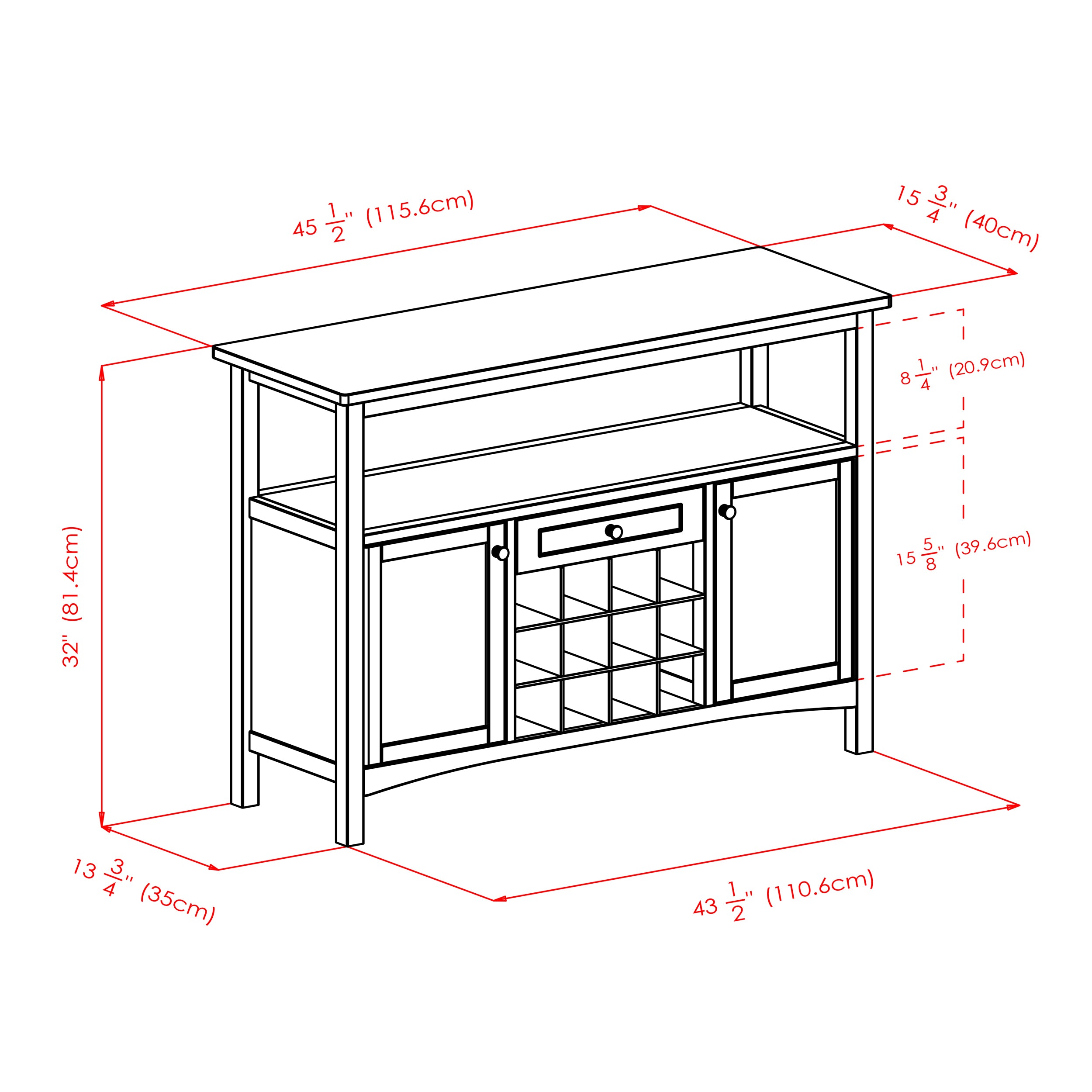 Colby Buffet Cabinet, Walnut