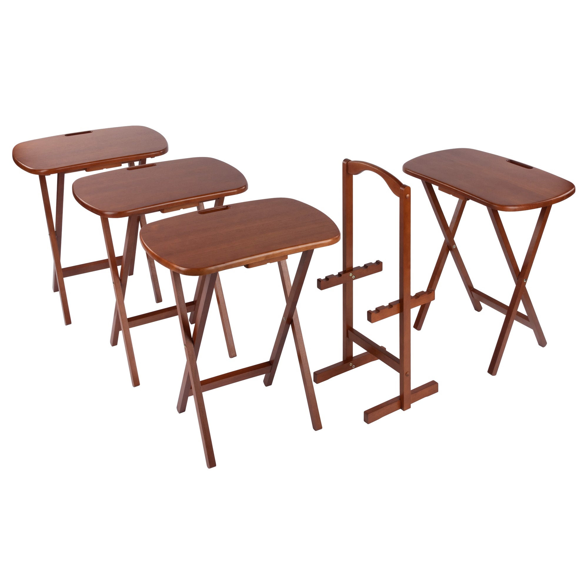 Lucca 5-pc Snack Table Set, Teak