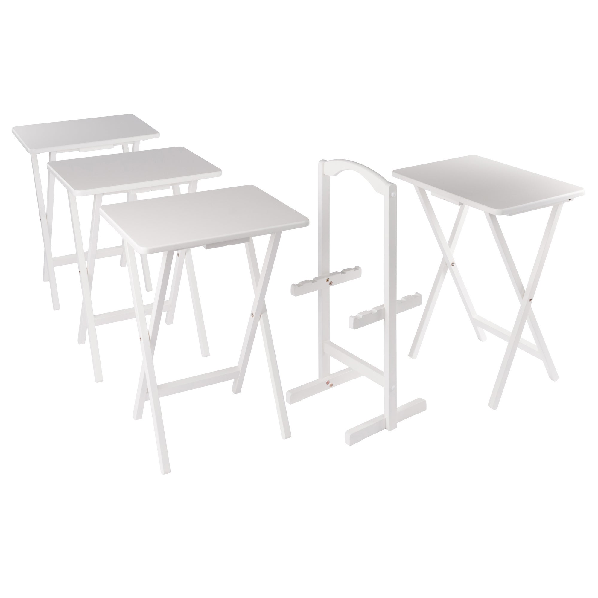 Alex 5-Pc Snack Table Set, White