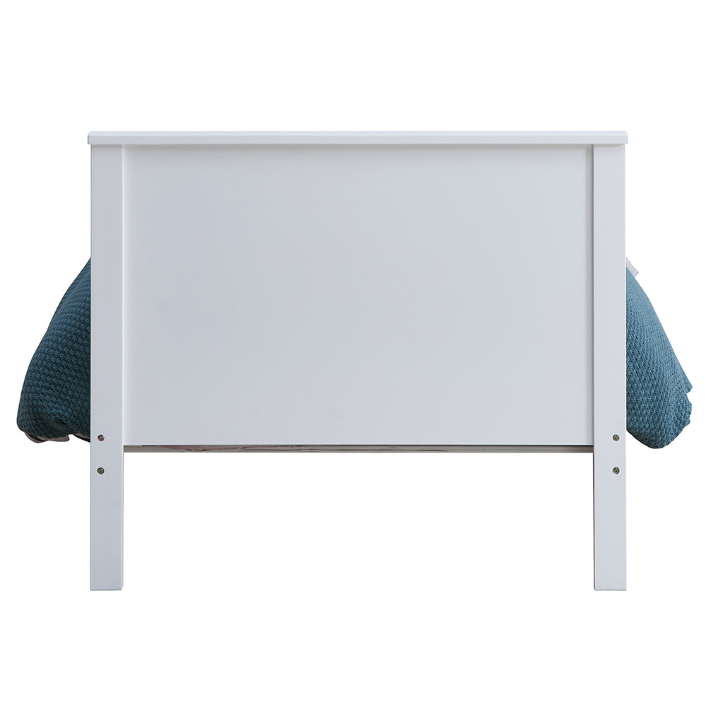 Marissa Bungalow Twin White Wood Bed Coastal Style Slatted Headboard