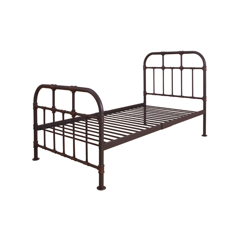Bixby Nicipolis Twin Sandy Gray Wooden Bed – Modern Slatted Headboard Design