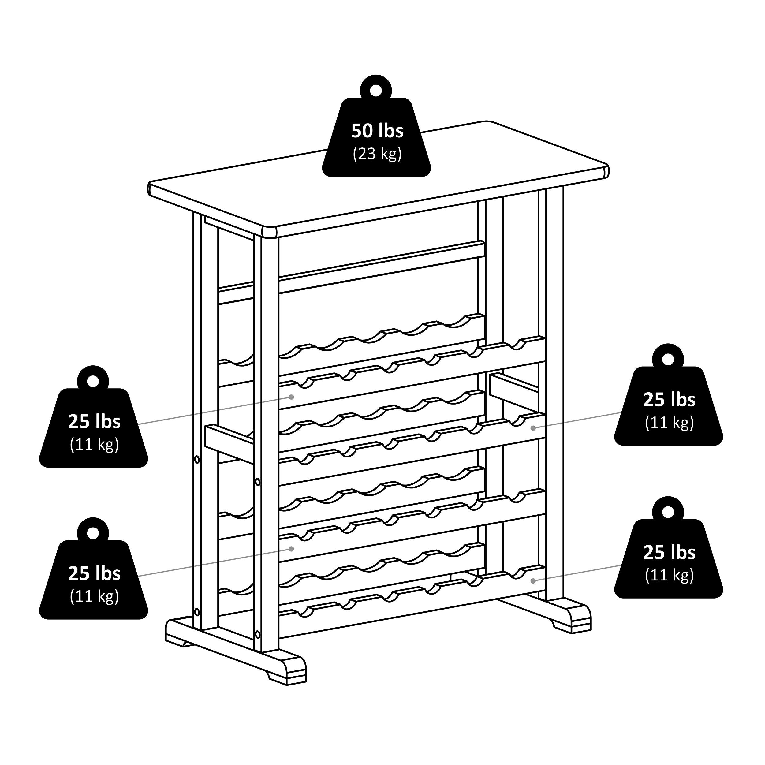 Vinny 24-Bottle Wine Rack, Natural