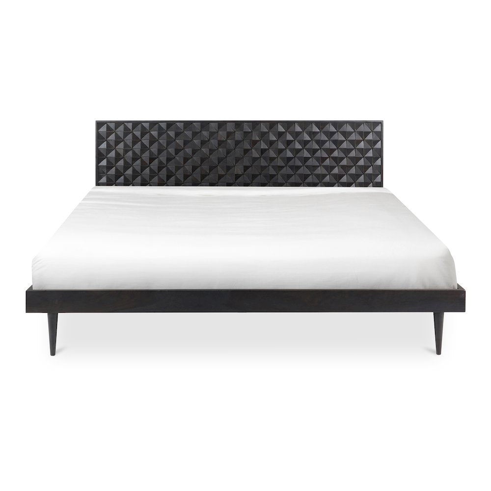 Cascadia Pablo King Black Wood Bed – Modern Platform Design with Low Profile