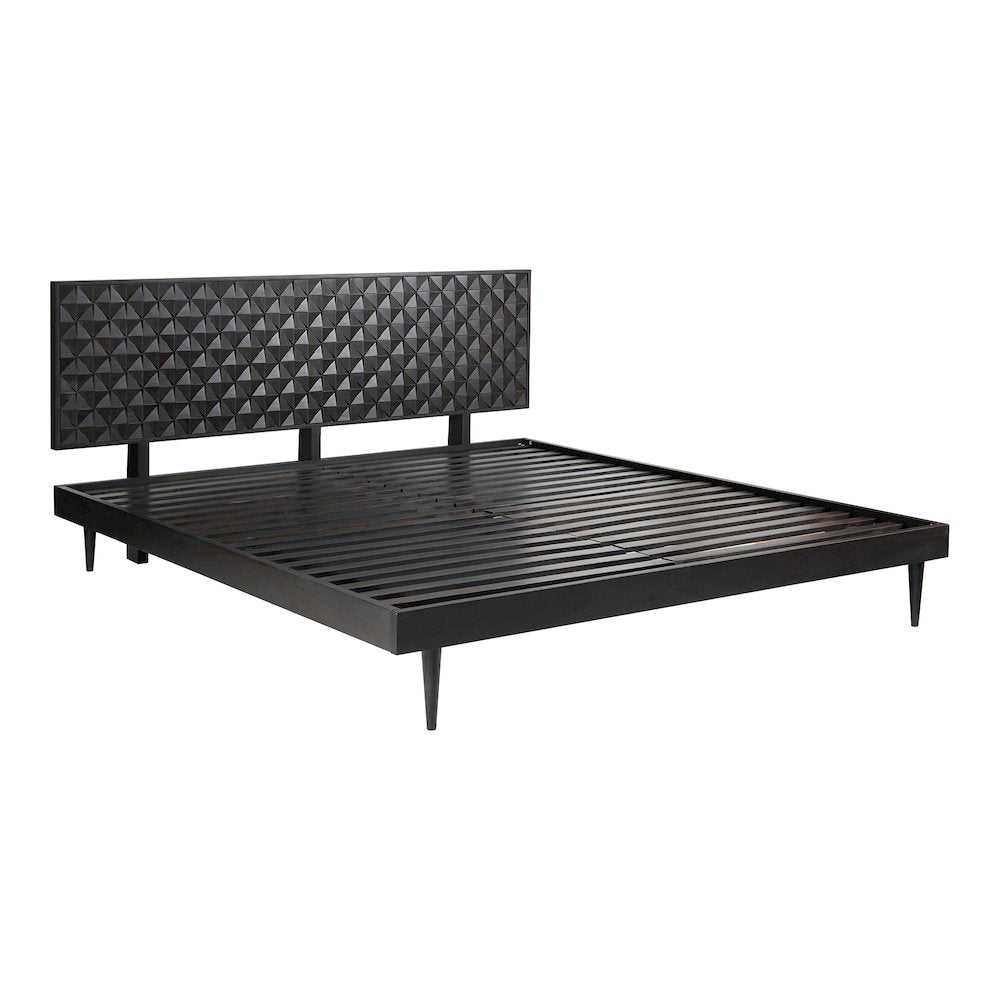 Cascadia Pablo King Black Wood Bed – Modern Platform Design with Low Profile