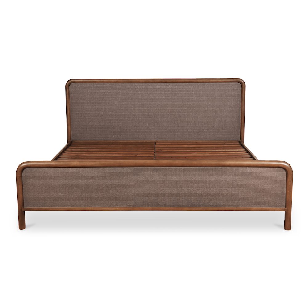 Tatami Rye Collection King Size Bed Warm Brown Wood – Modern Platform with Clean Lines