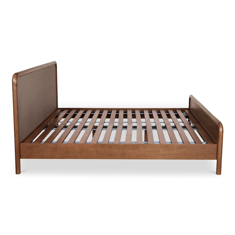 Tatami Rye Collection King Size Bed Warm Brown Wood – Modern Platform with Clean Lines