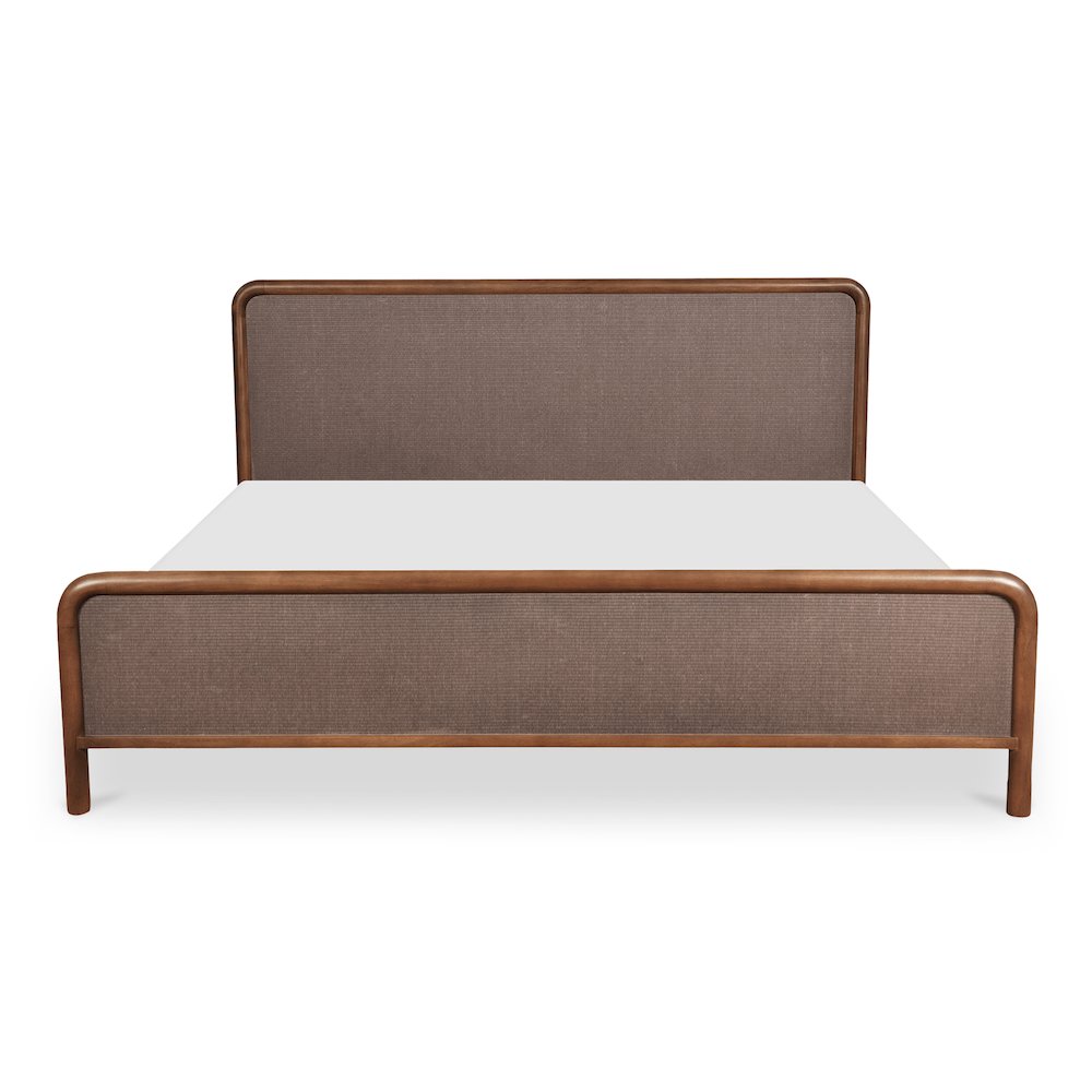Tatami Rye Collection King Size Bed Warm Brown Wood – Modern Platform with Clean Lines