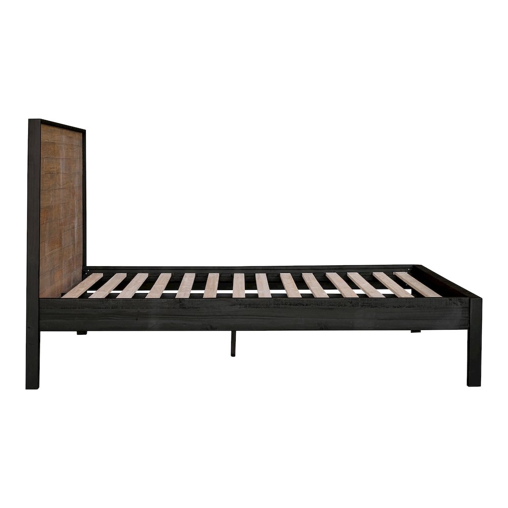 Estelle Nova Collection King Size Black Wooden Bed – Minimalist Design with Slatted Base