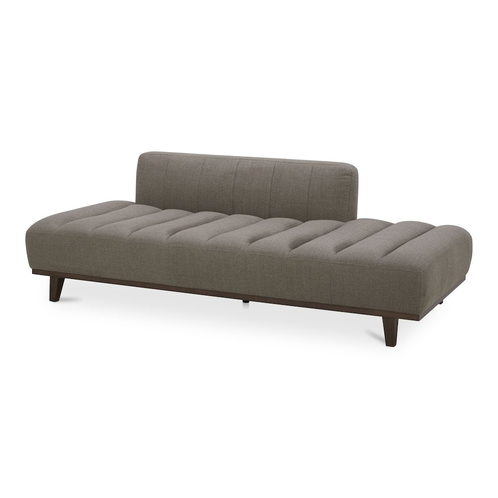 Taupe Bennett Collection Twin Daybed in Soft Taupe Fabric – Space-Saving Modern Design