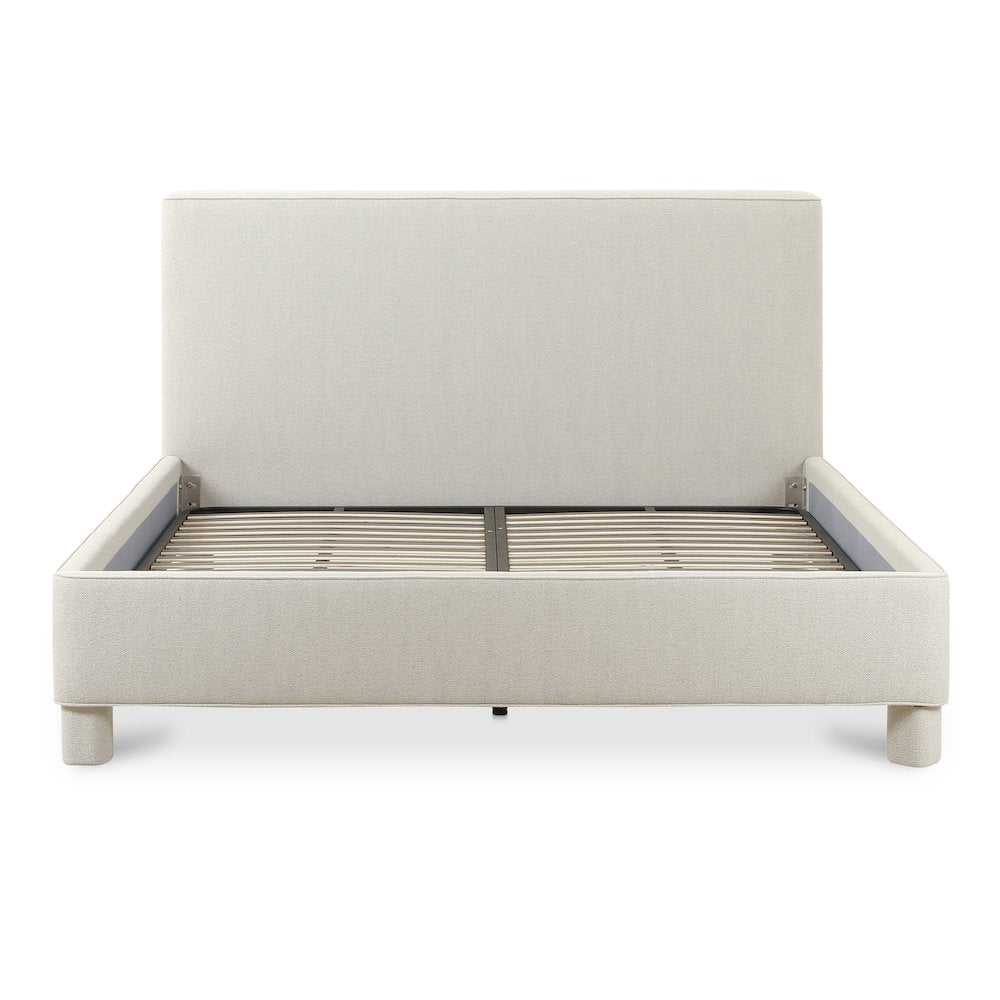 Eviana Ichigo Collection King Size Fabric Bed in Light Grey – Contemporary Style