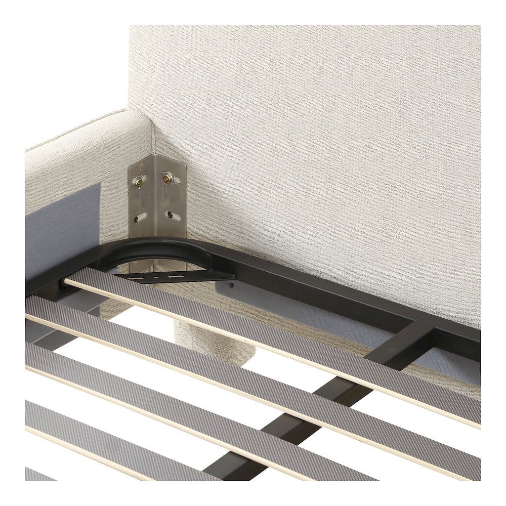 Eviana Ichigo Collection King Size Fabric Bed in Light Grey – Contemporary Style