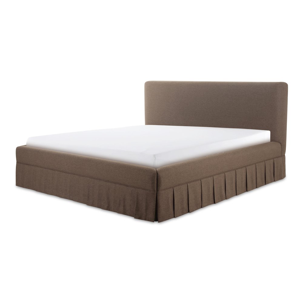 Regent Maren Queen Upholstered Bed in Beige – Modern Minimalist Style with Slatted Support