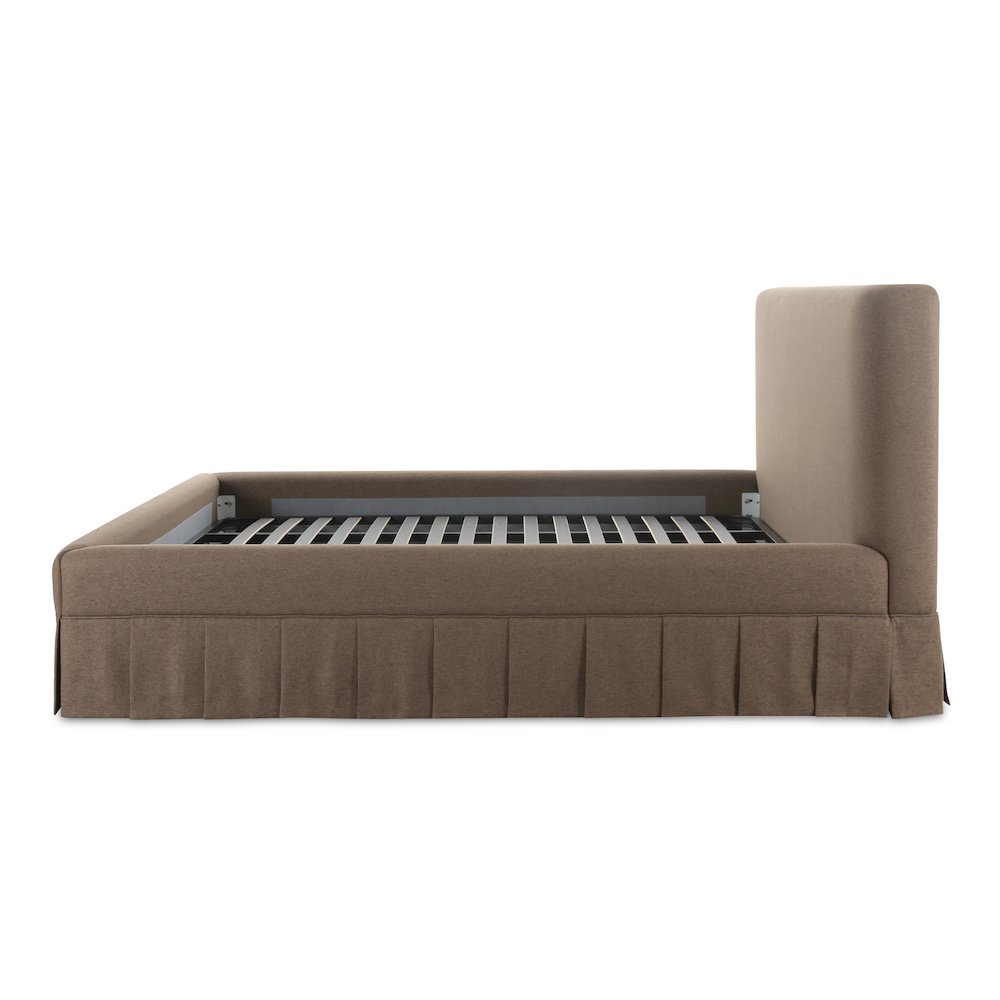 Regent Maren Queen Upholstered Bed in Beige – Modern Minimalist Style with Slatted Support
