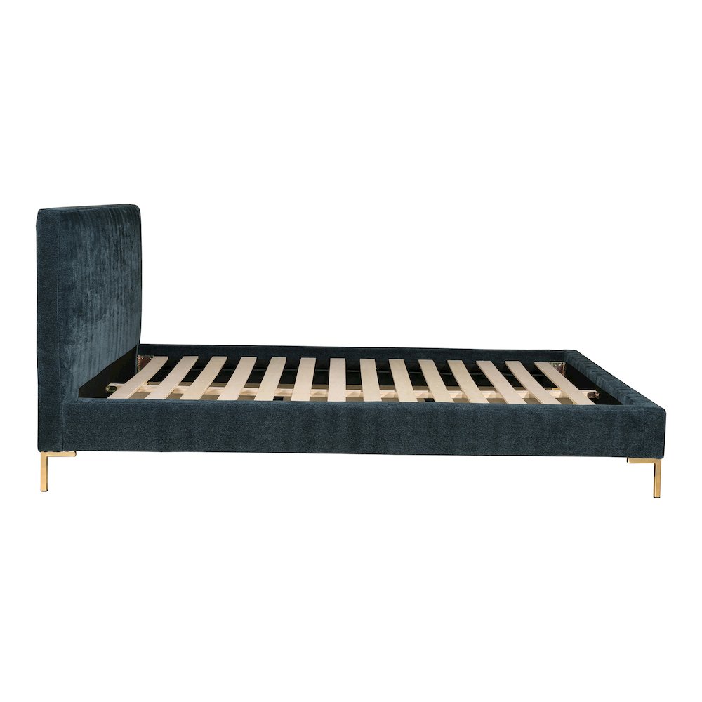 Niko Astrid King Dark Grey Upholstered Bed – Modern Platform with Tufted Headboard
