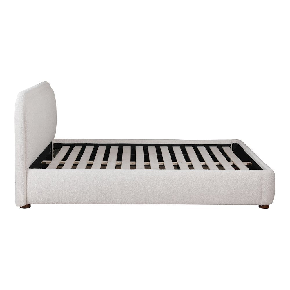Cady Colin Queen Grey Upholstered Fabric Bed – Modern Design with Padded Headboard