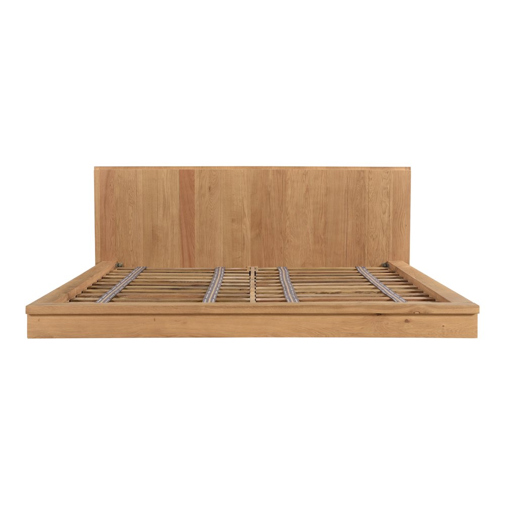 Carlyn Plank King Brown Wood Platform Bed – Minimalist Slatted Design