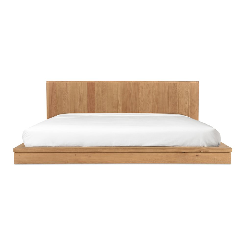 Carlyn Plank King Brown Wood Platform Bed – Minimalist Slatted Design