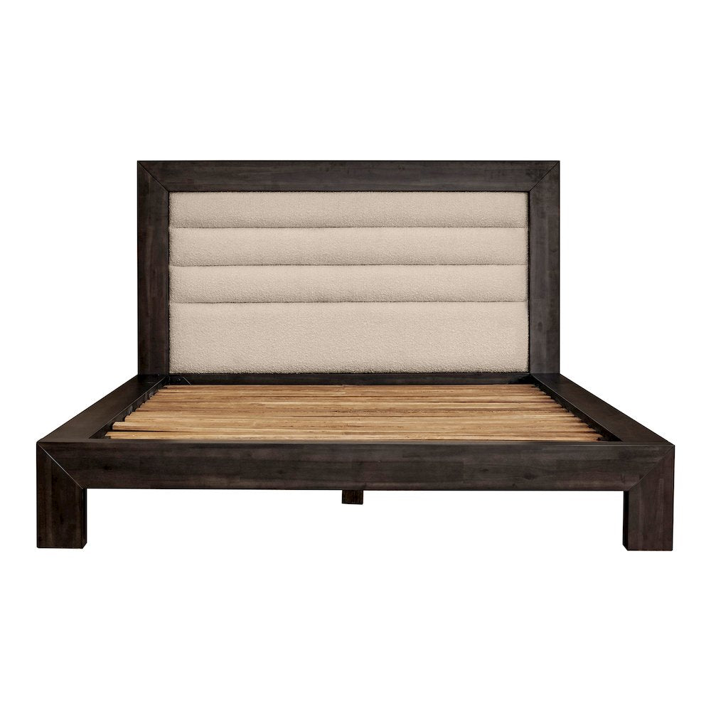 Muy Ashcroft Queen Grey Wooden Bed Frame – Contemporary Style with Low Profile Platform