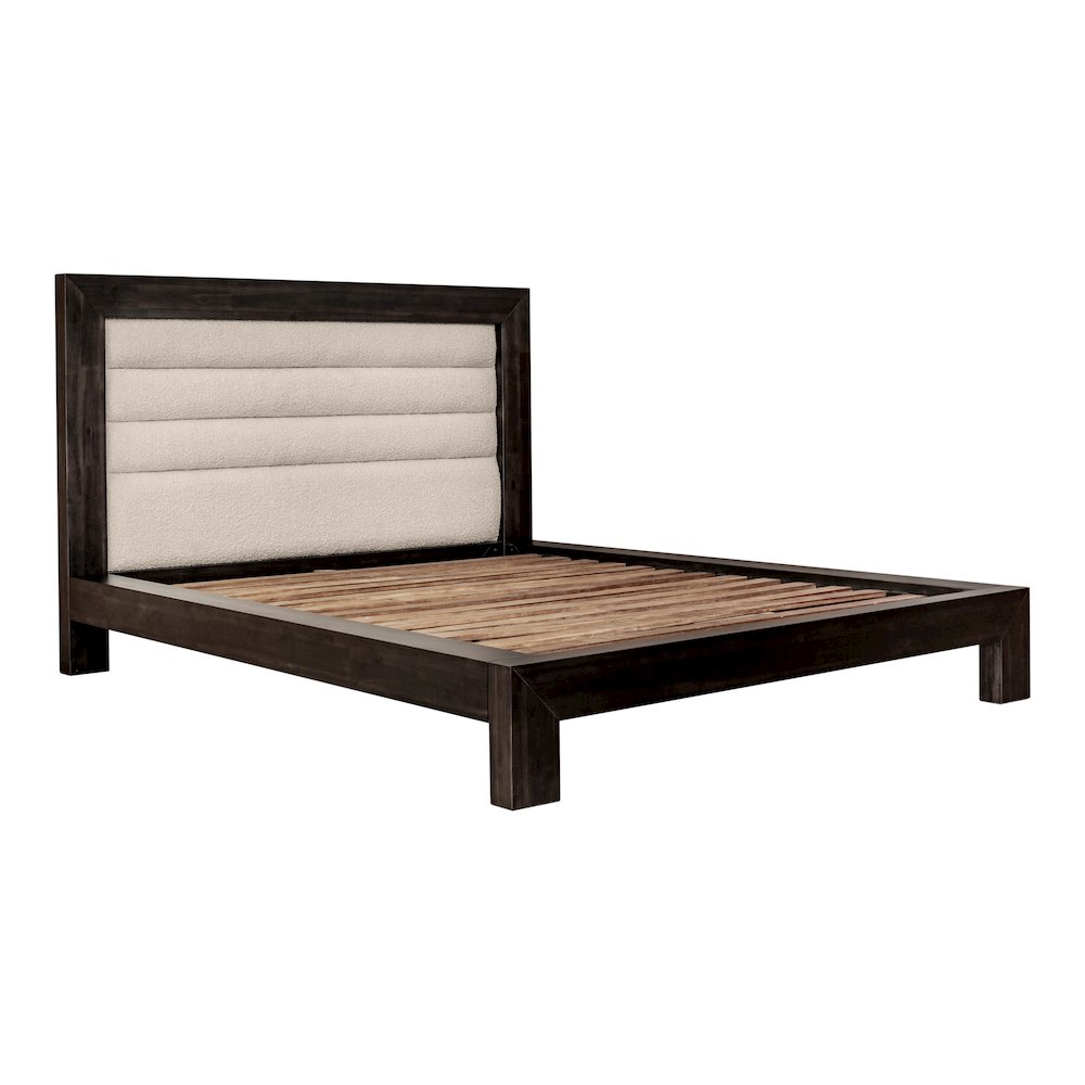 Muy Ashcroft Queen Grey Wooden Bed Frame – Contemporary Style with Low Profile Platform