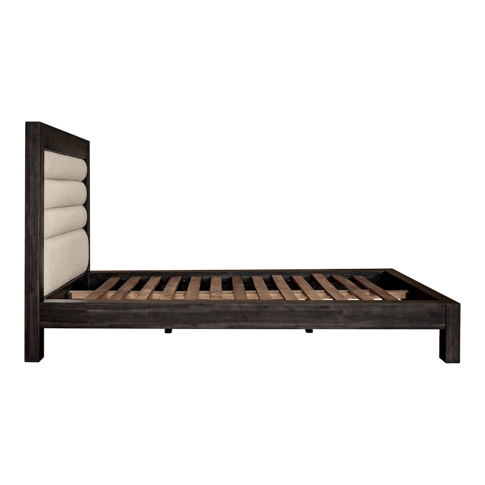 Muy Ashcroft Queen Grey Wooden Bed Frame – Contemporary Style with Low Profile Platform