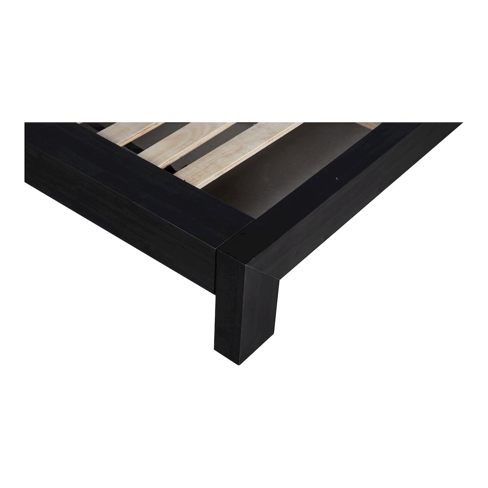 Muy Ashcroft King Grey Upholstered Bed – Modern Platform with Padded Headboard