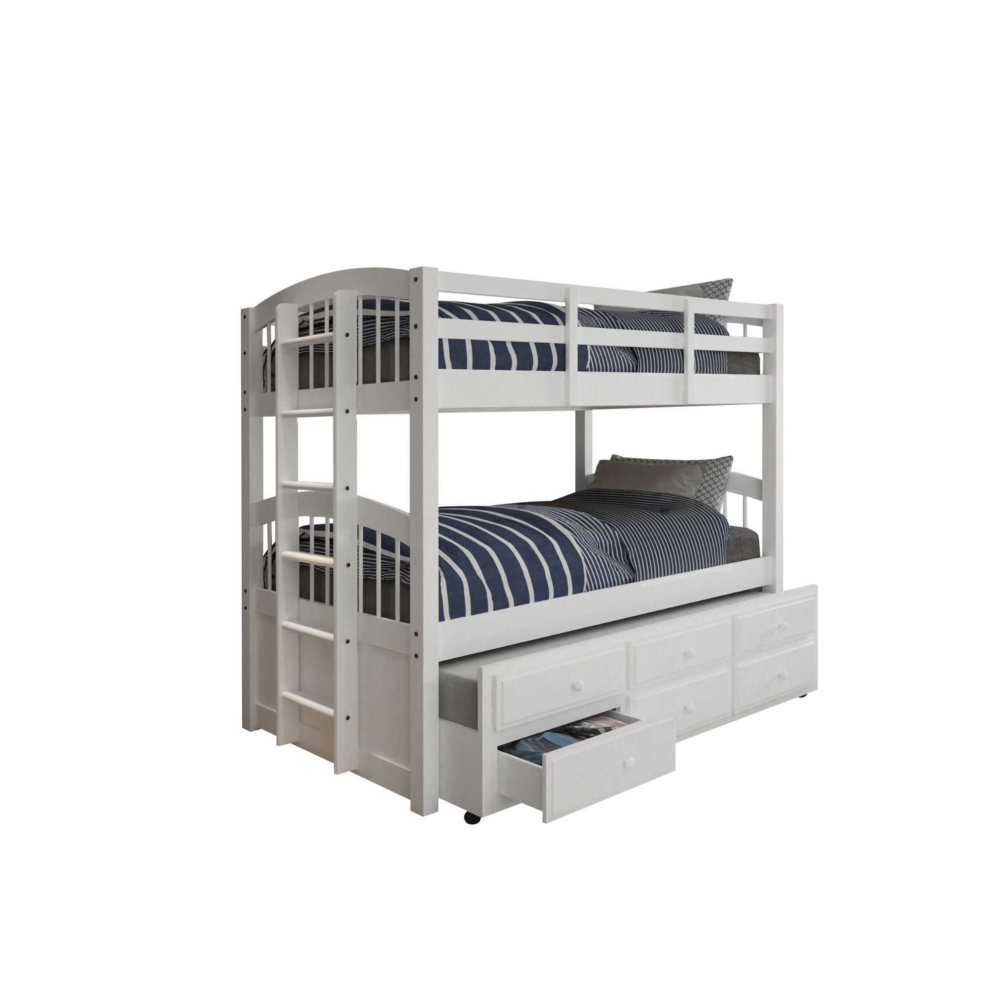 Sauna Micah Twin Over Full Espresso Wood Bunk Bed – Transitional Style with 3 Drawers & Ladder