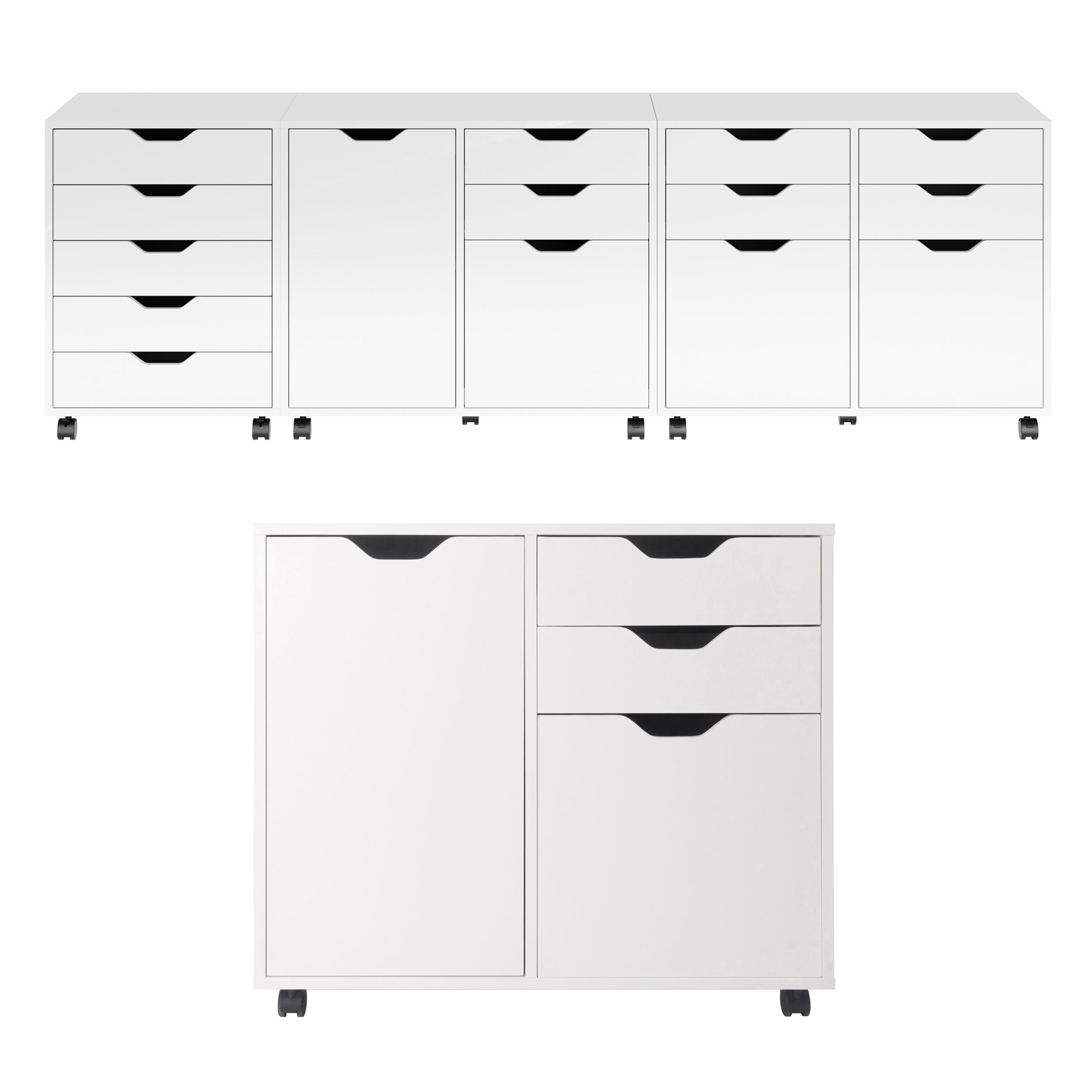 Halifax 2-Section Mobile Filing Cabinet, White