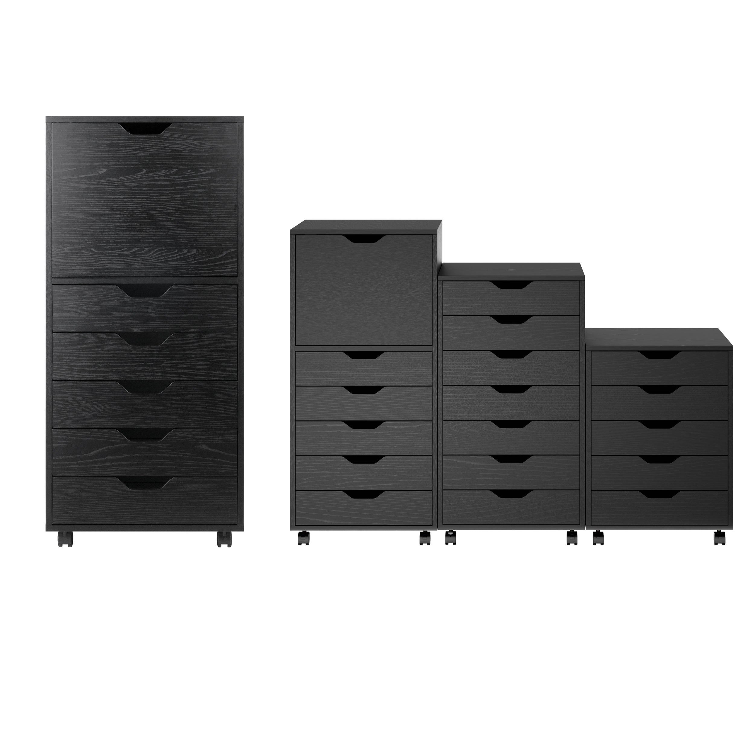 Halifax 5-Drawer Storage Mobile Cabinet, Black