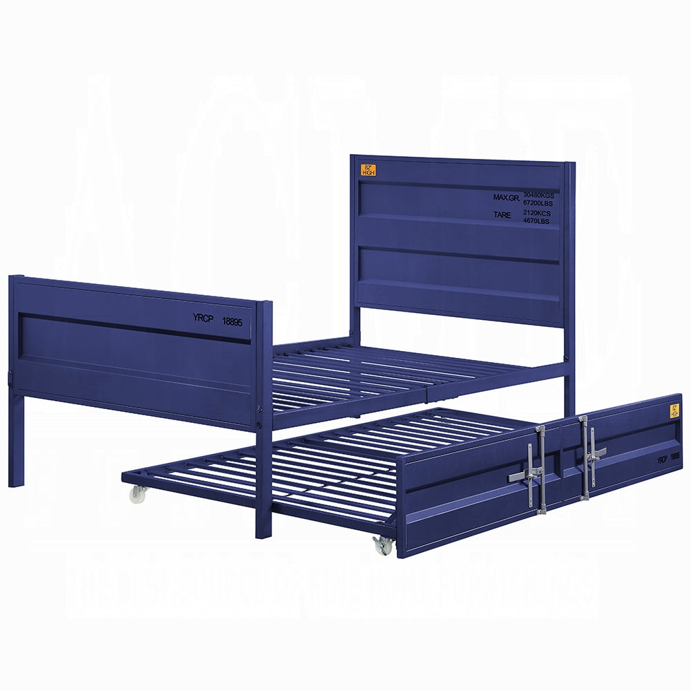 Galveston Cargo Twin Gunmetal Metal Bed – Industrial Style Youth Design