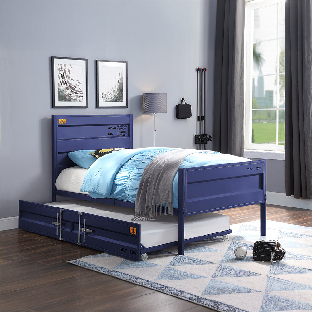 Galveston Cargo Twin Gunmetal Metal Bed Industrial Style Youth Design