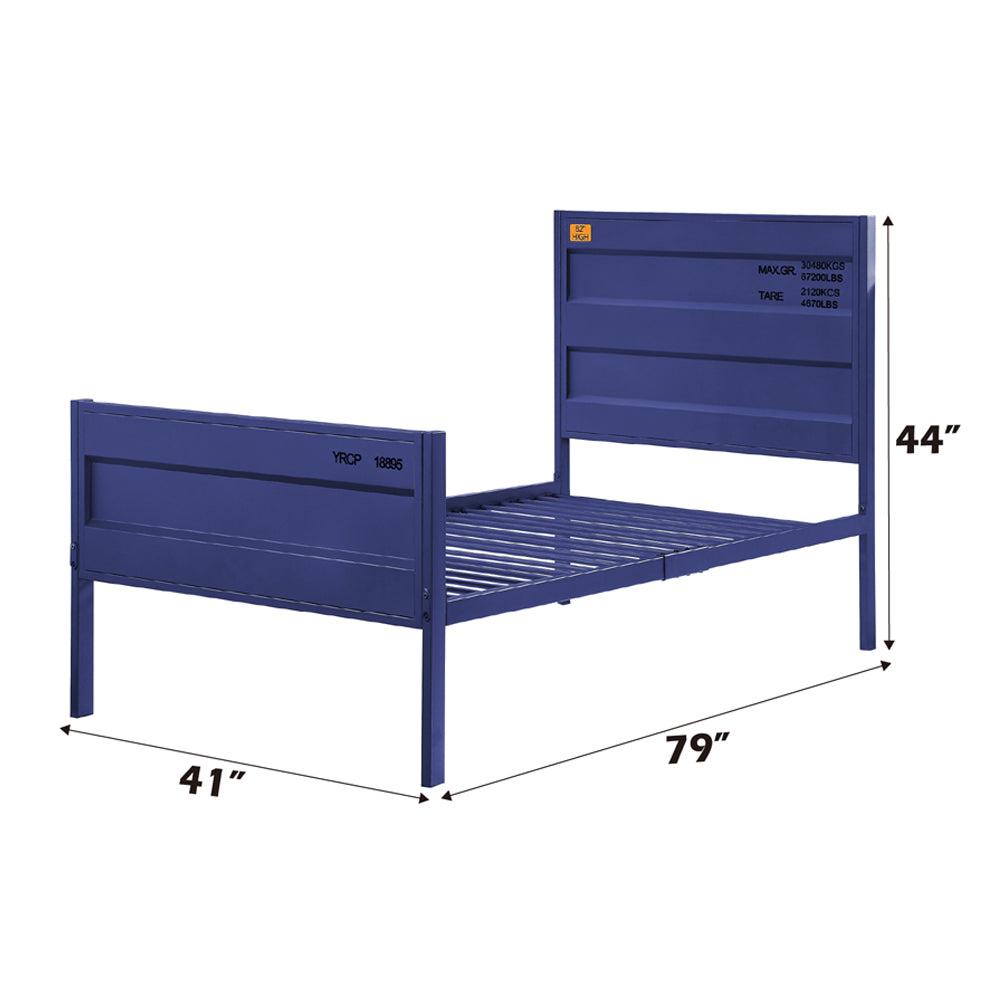 Galveston Cargo Twin Gunmetal Metal Bed Industrial Style Youth Design