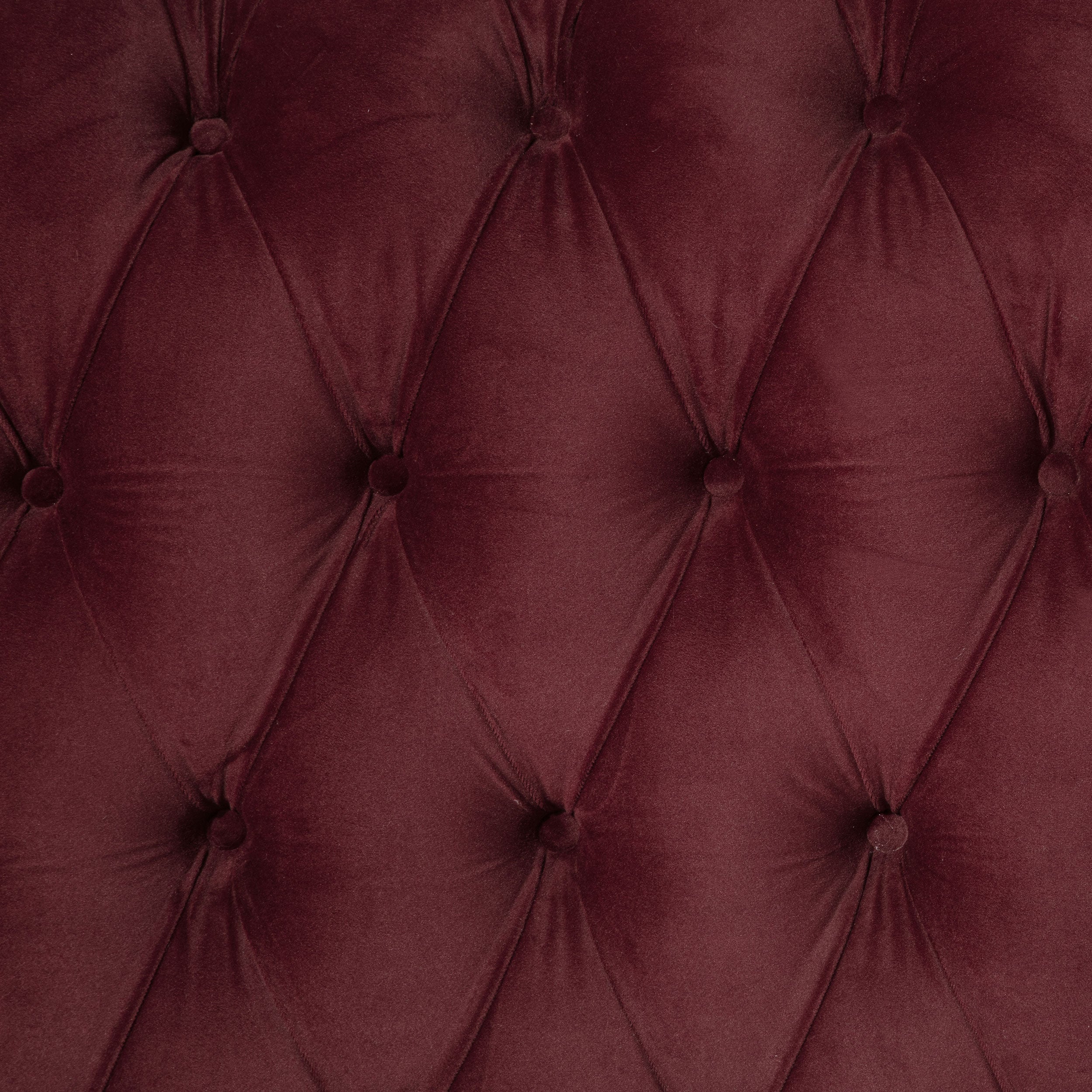Varian Devon Queen Wine Red Upholstered Panel Bed – Traditional Tufted Headboard with Nailhead Trim