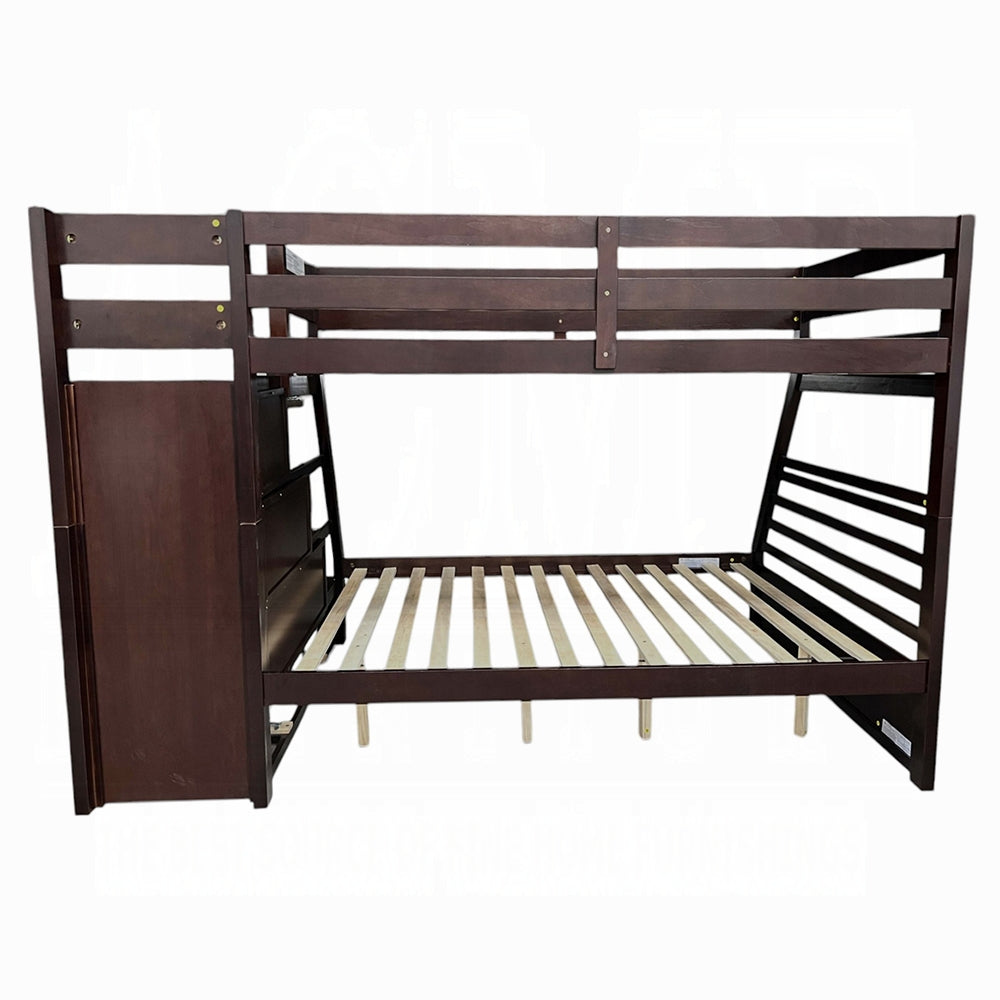 Sasha Jason Twin Over Full Wood Storage Bunk Bed Teenager with Trundle and Drawers