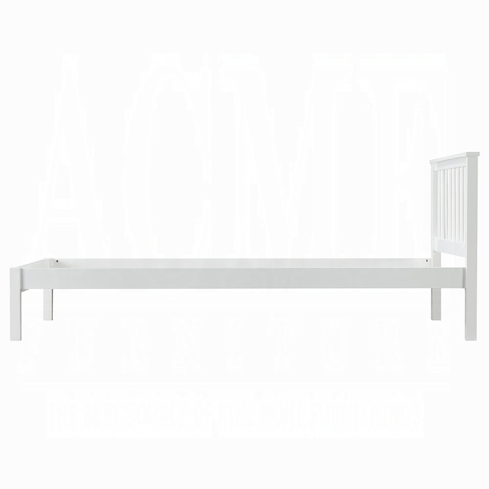 Aman Freya Twin White Platform Bed Frame – Durable Metal Bed with Built-in Support System