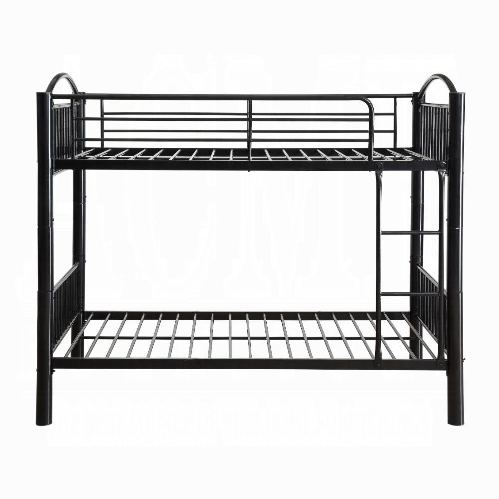 Arashi Cayelynn Twin Size Metal Bunk Bed in Black – Contemporary Teen Loft Style