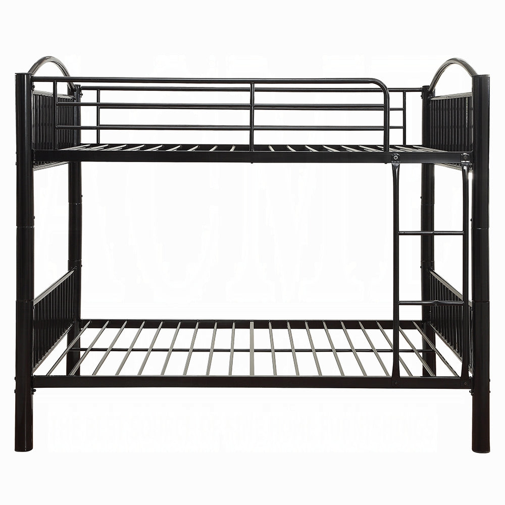 Danez Cayelynn Full Over Full Black Metal Bunk Bed – Modern Teen Design with Ladder