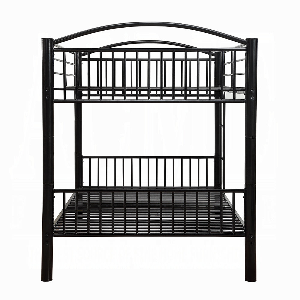 Danez Cayelynn Full Over Full Black Metal Bunk Bed – Modern Teen Design with Ladder
