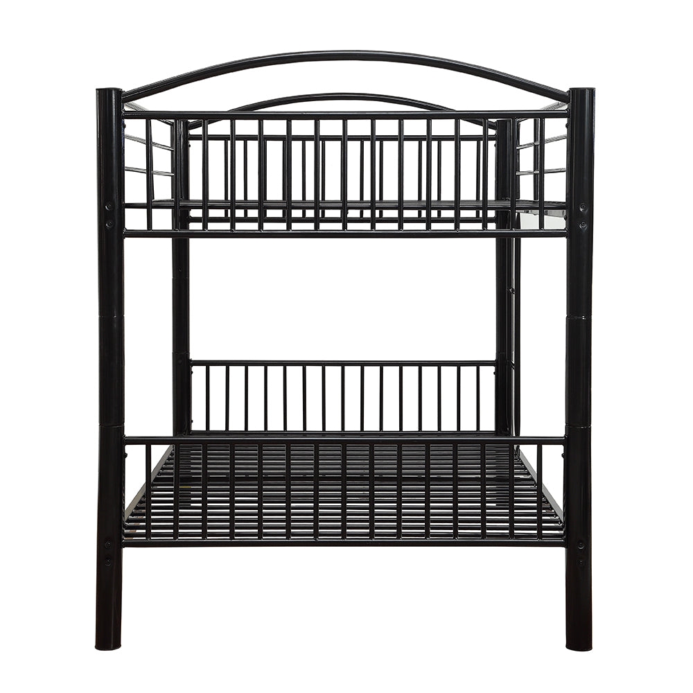 Cayelynn Full Over Full Black Metal Bunk Bed Modern Teen Design with Ladder