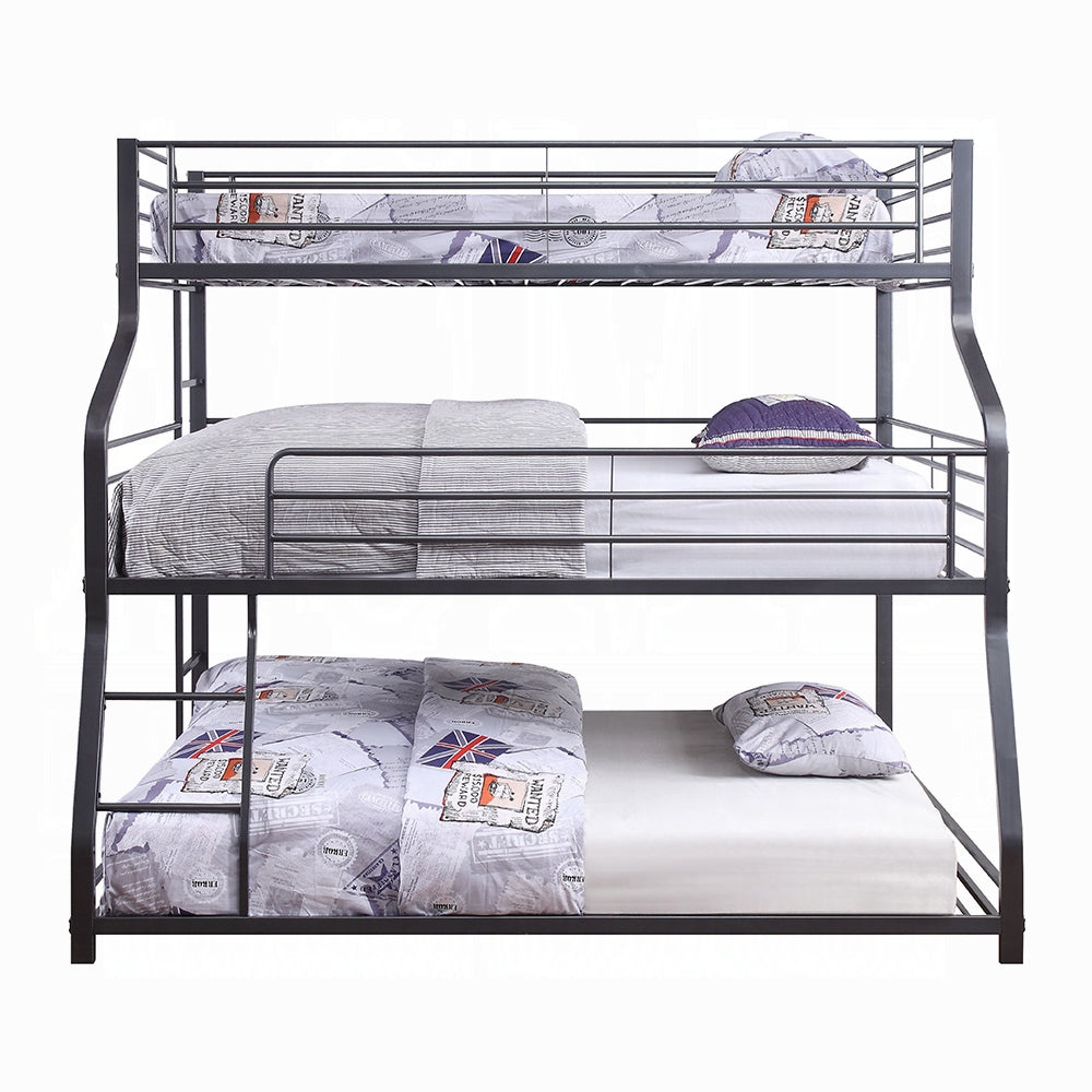 Laura Diego Caius II Twin/Full/Queen Gunmetal Metal Bunk Bed – Industrial Space-Saving Design